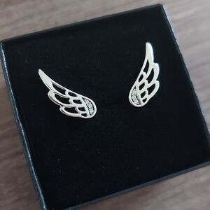 925 Sterling Silver Wings Earrings